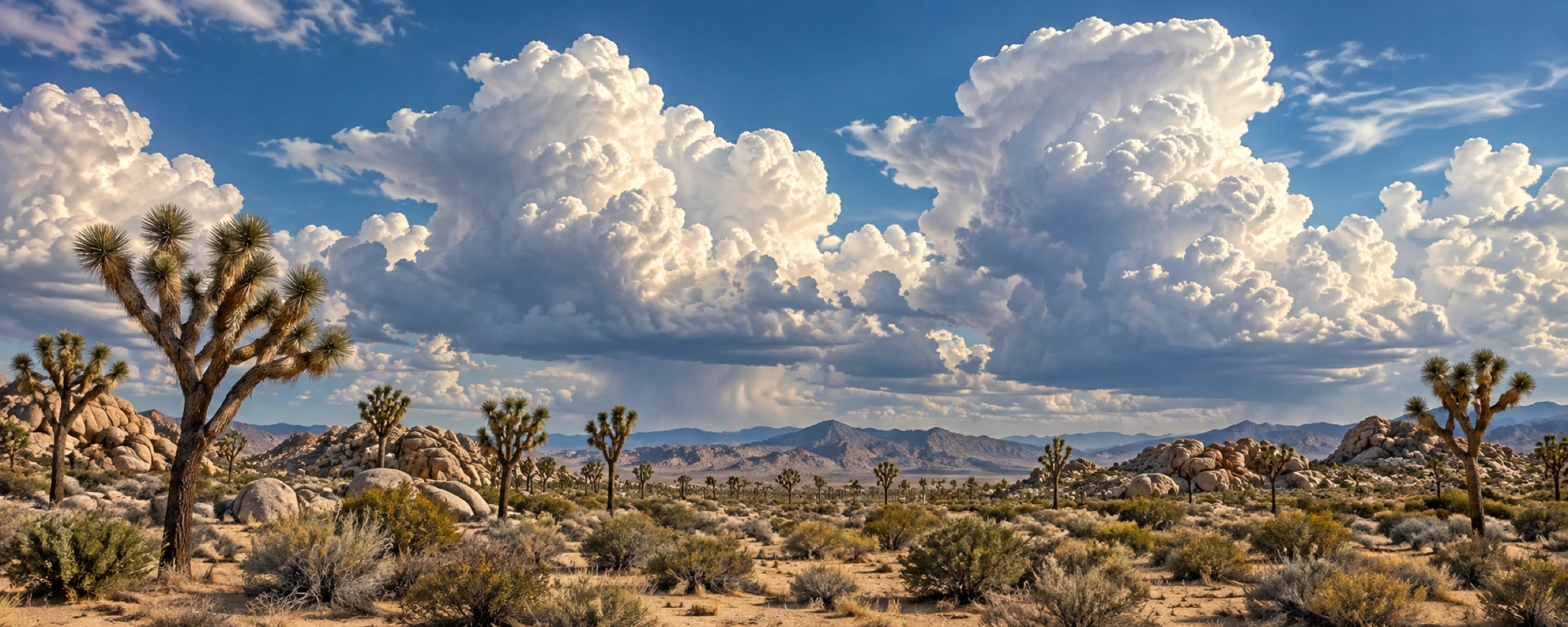 Desert under a bank of cloud
